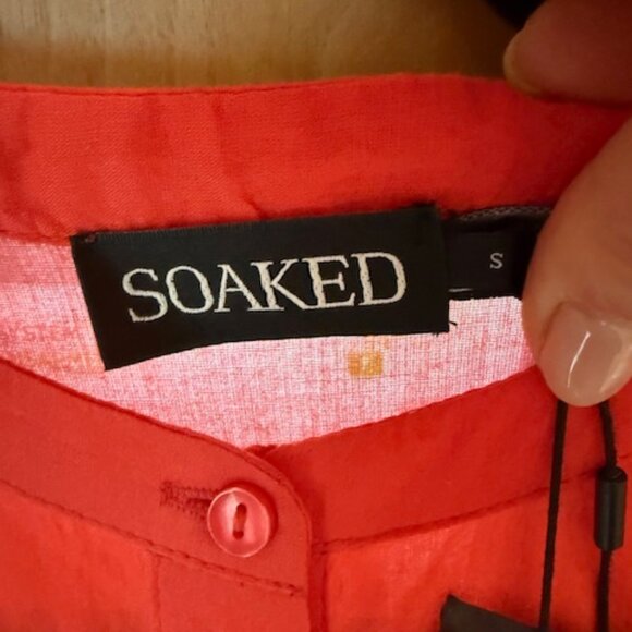 NWT Coral Red Glam Soaked Caftan - Size Small - Picture 5 of 7